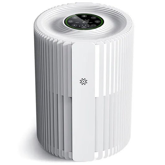 Compact white 3-stage HEPA air purifier